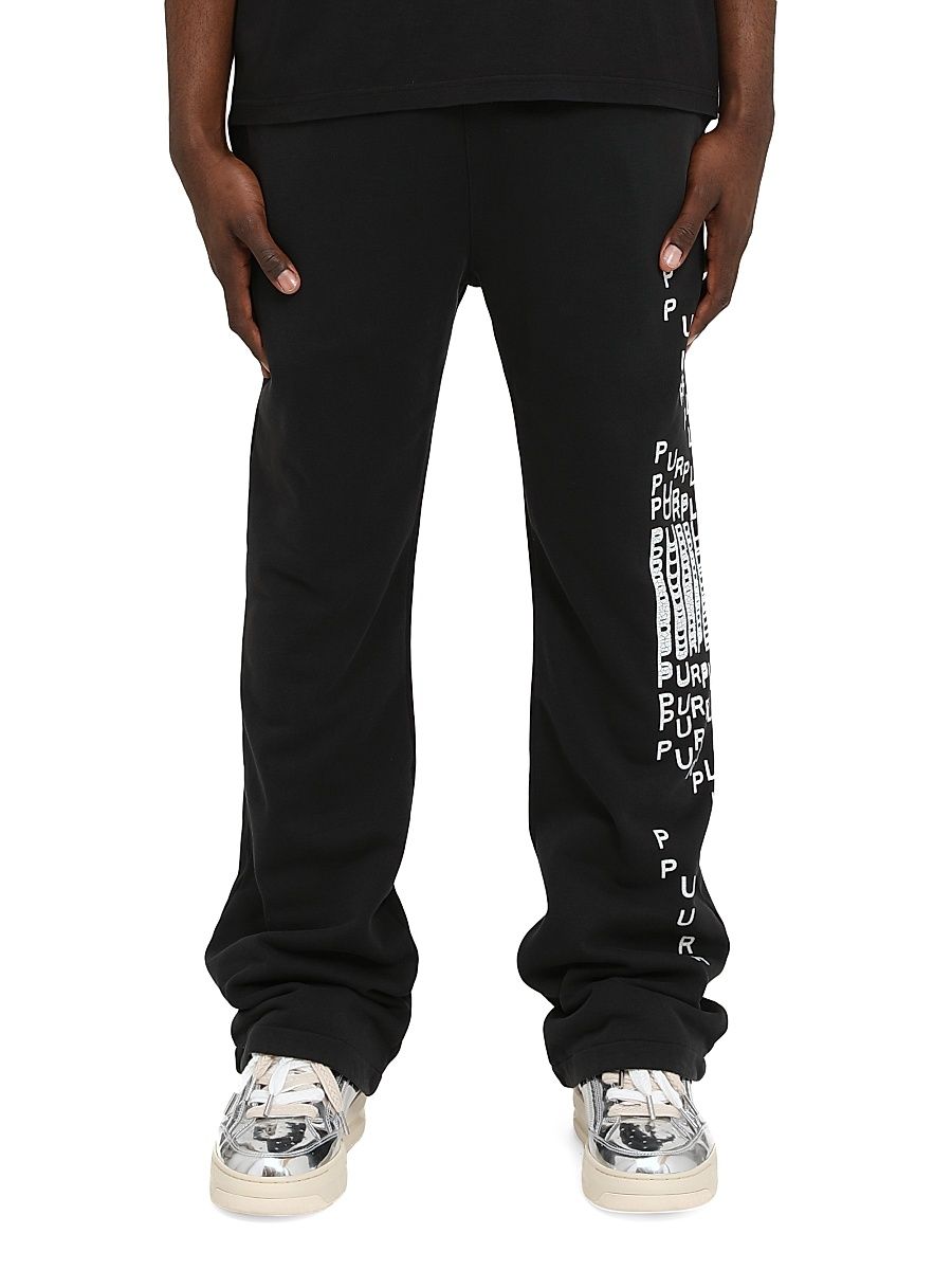 Men's Logo Fleece Flared Sweatpants - Black - Size XXL