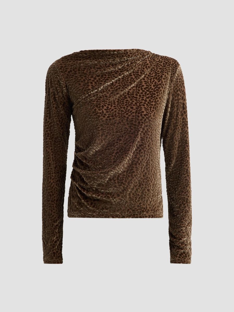 Vince Women's Burnout Velour-Blend Top - Cypress - Size XXS