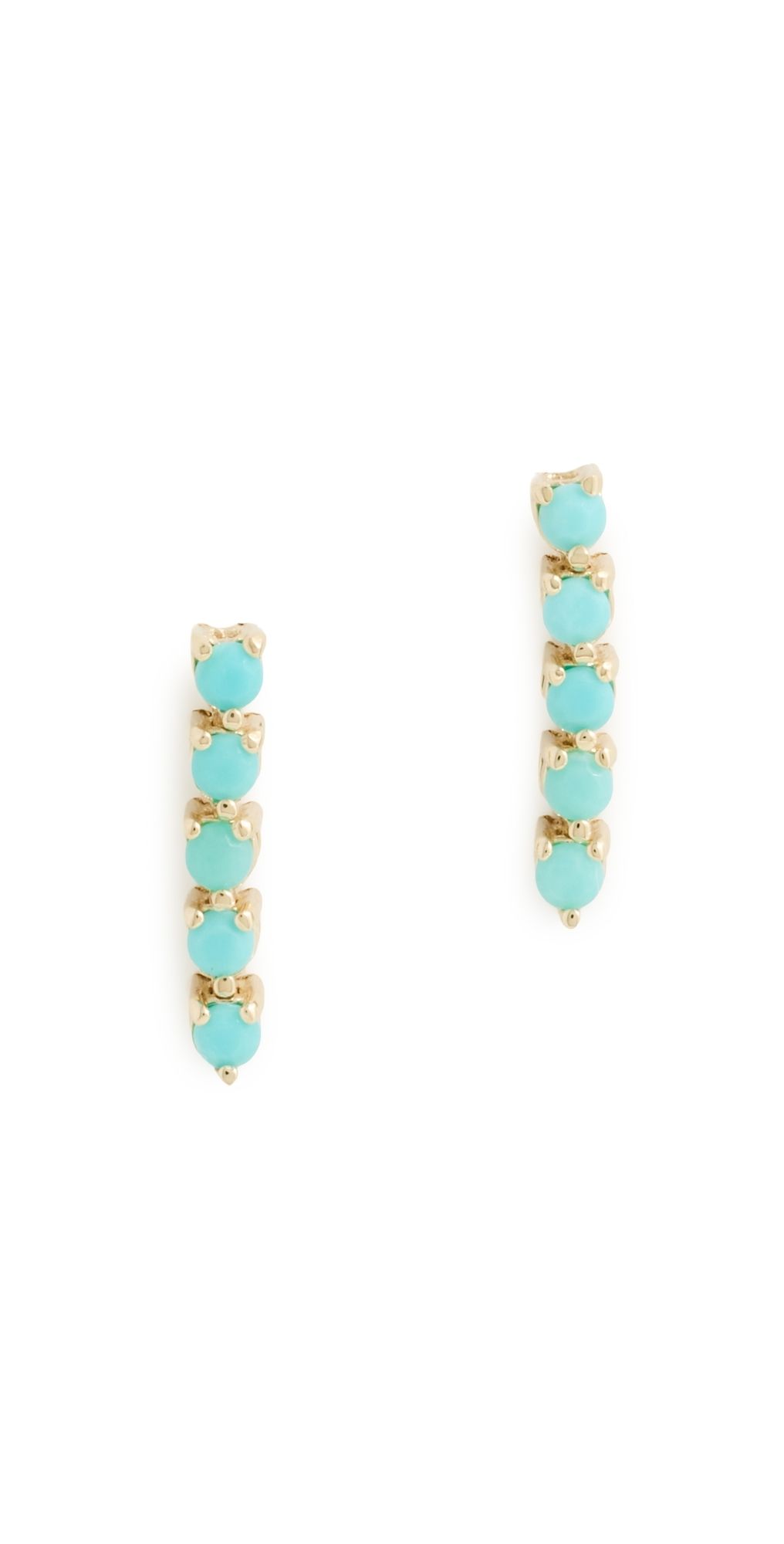 Zoe Chicco 14k Gold Turquoise Tennis Drop Earrings 14k Yellow Gold One Size