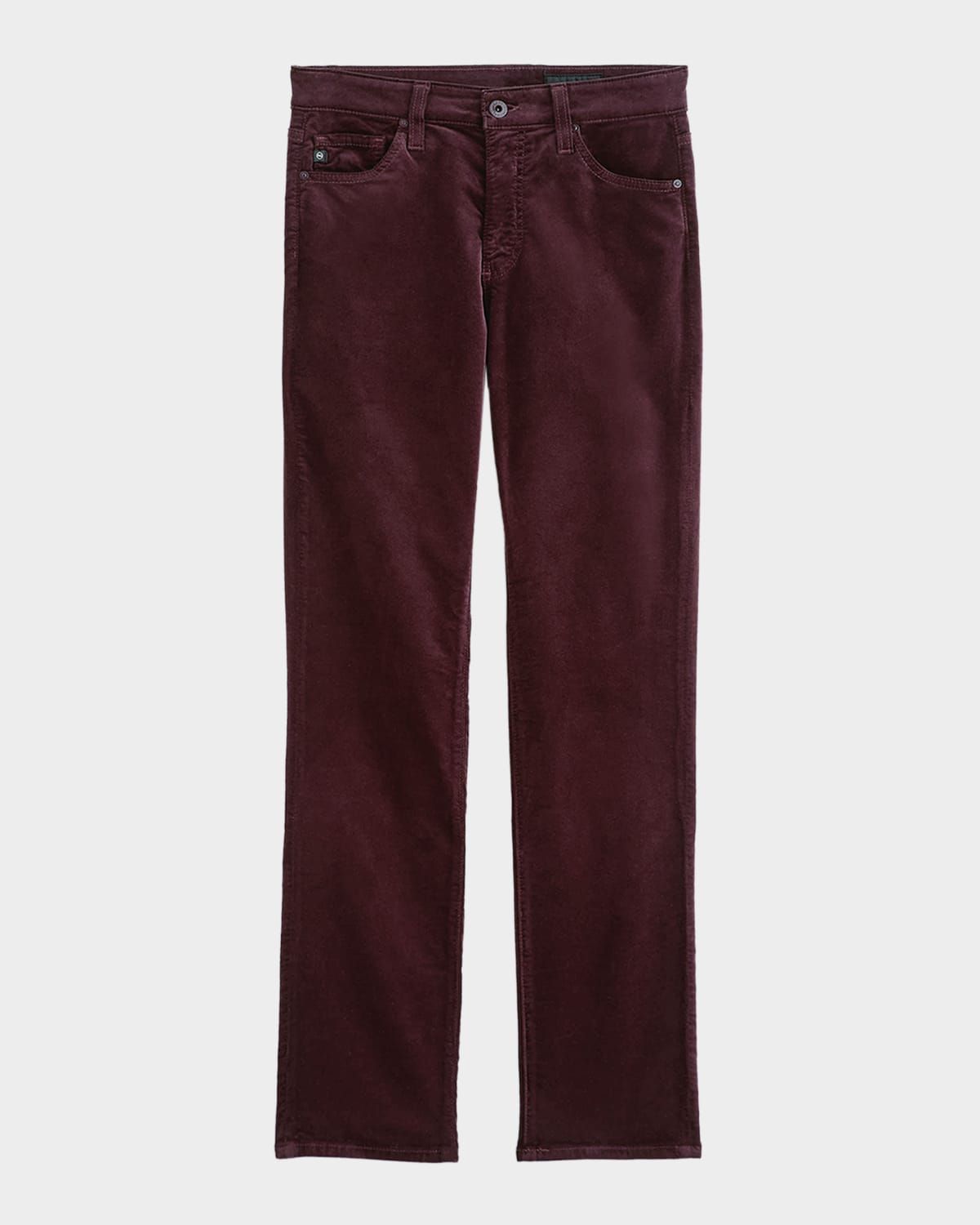 Mari Mid-Rise Slim Straight Velvet Jeans