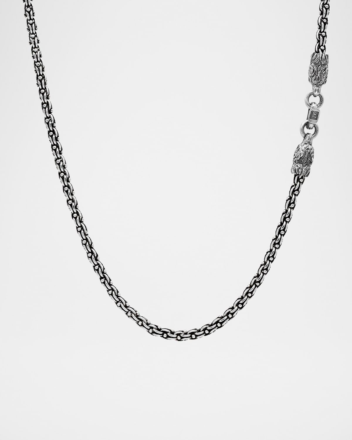 Men & apos;s Sterling Silver Wolf-Clasp Chain Necklace, 24"L