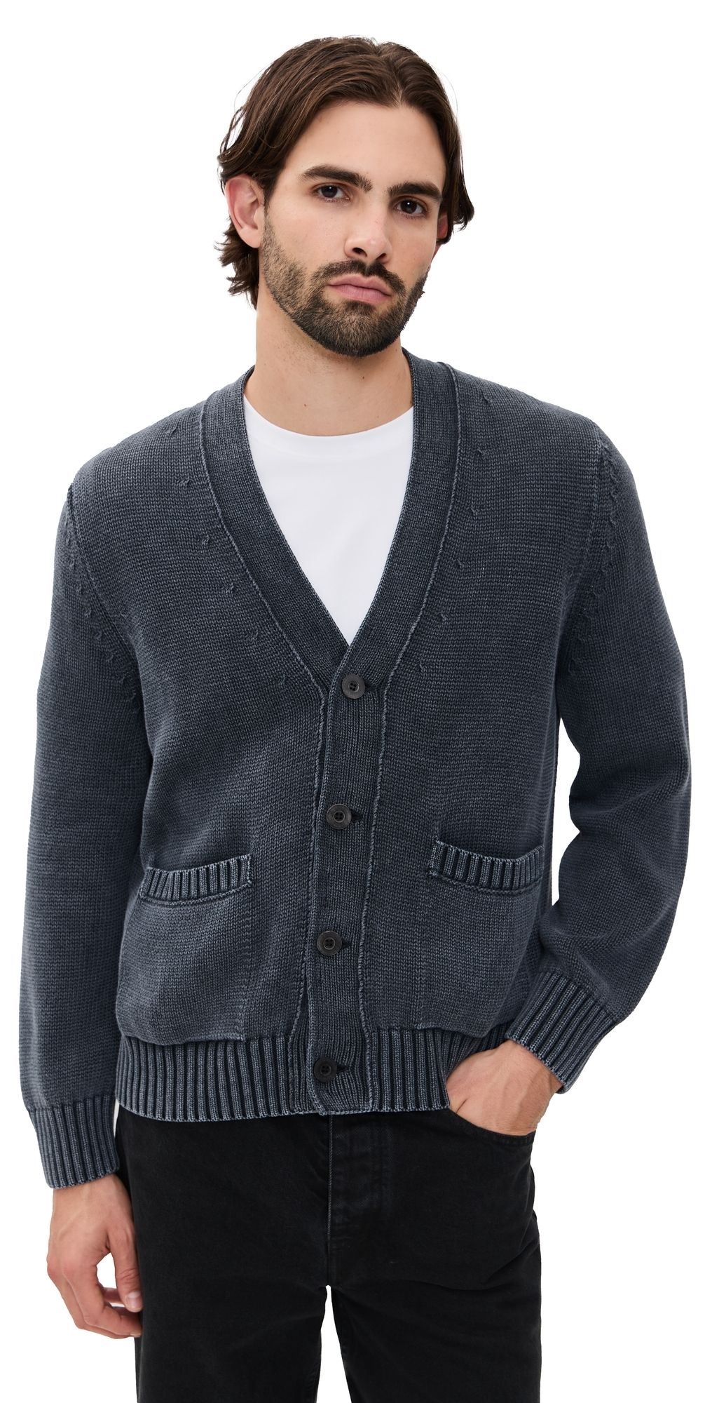 Corridor Acid Wash Cardigan Black XXL