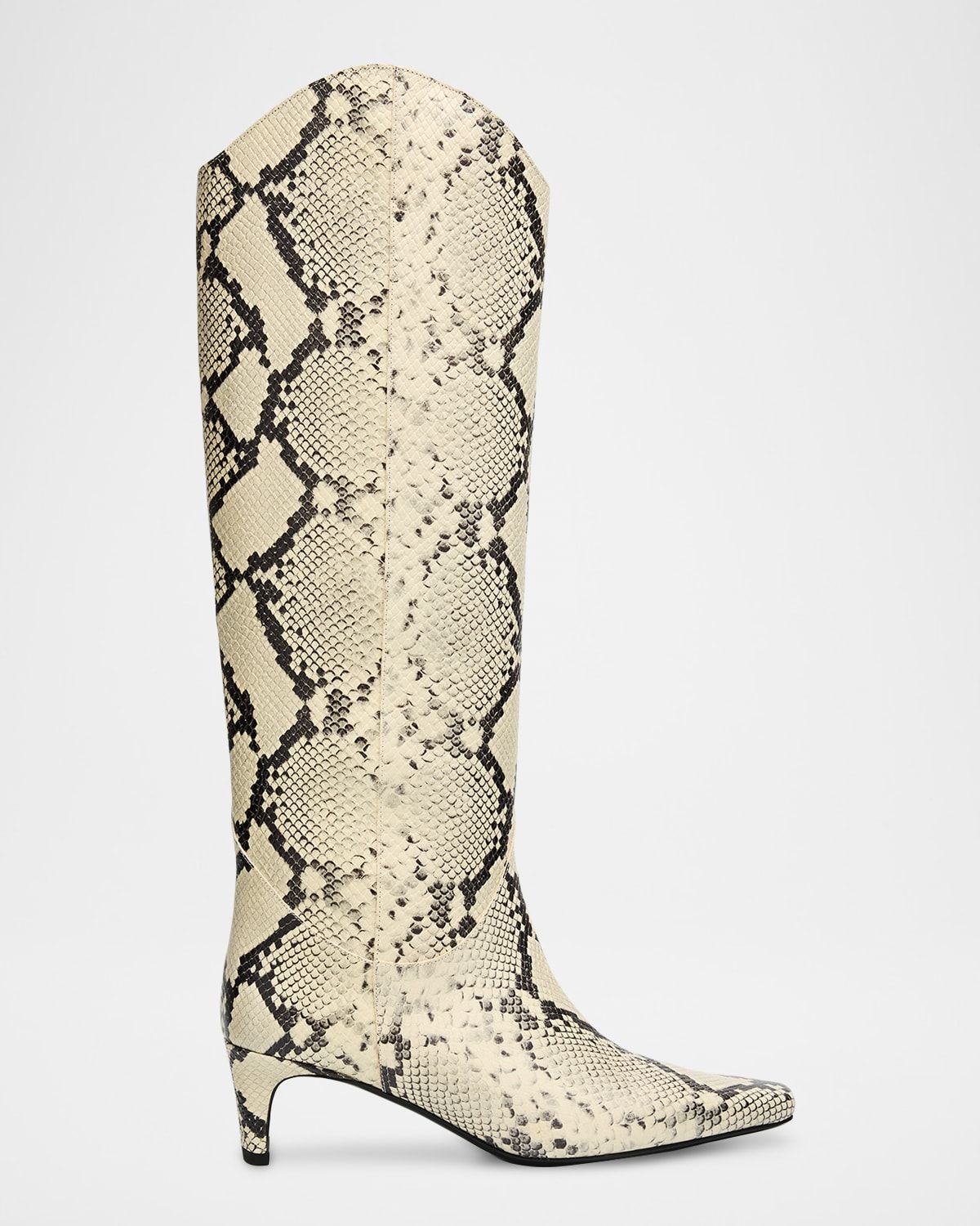 Western Wally Snake-Embossed Leather Knee-High Boots