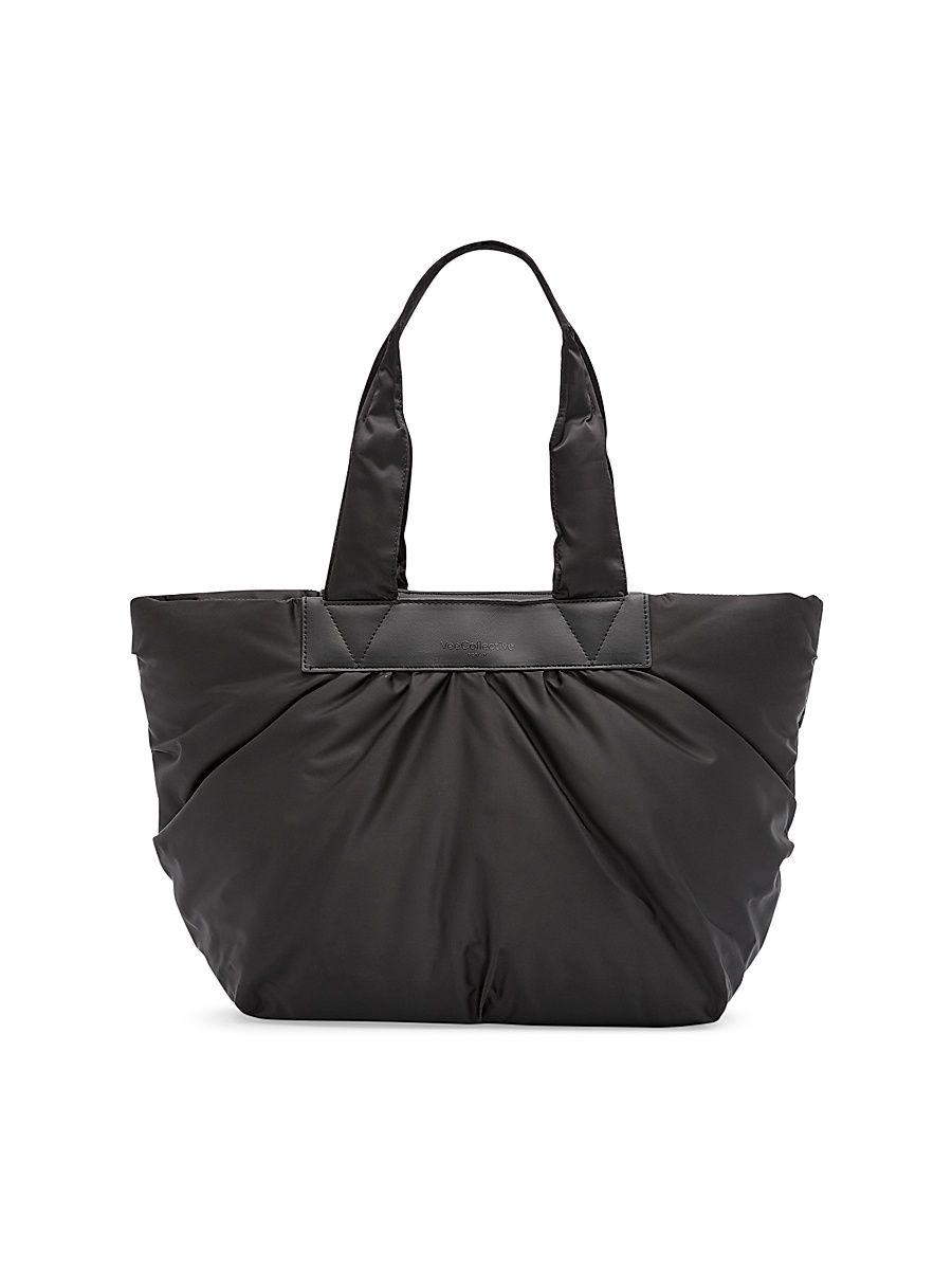 Women's Medium Caba Ruched Tote Bag - Black