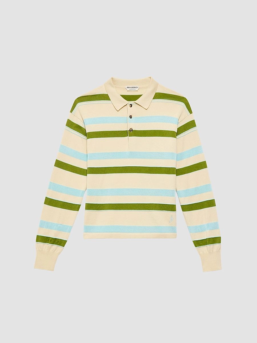 JW Anderson Women's Rugby Knit Polo Shirt - Ivory - Size Large