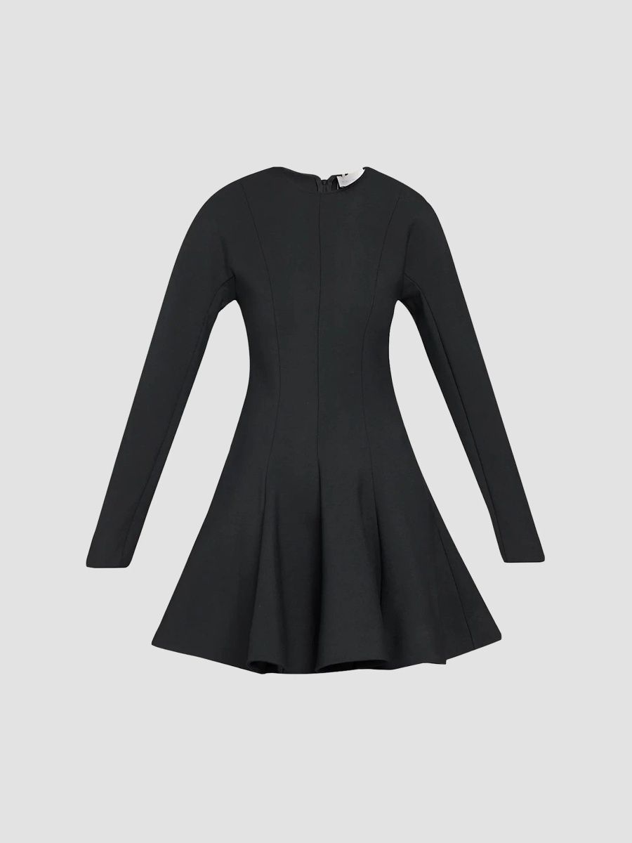 Stella McCartney Women's Fit & Flare Wool-Blend Mini Dress - Black - Size 8
