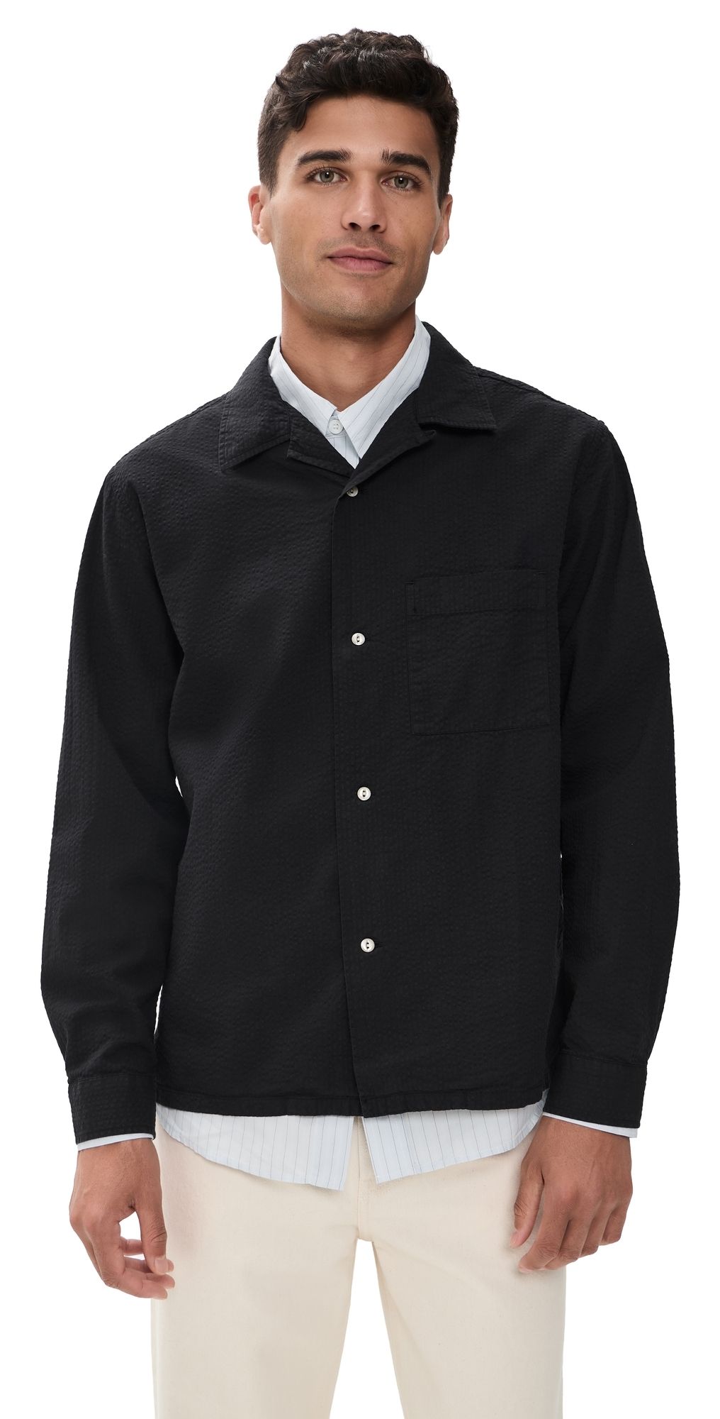 Knickerbocker Fulton Seersucker Shirt Black Black S
