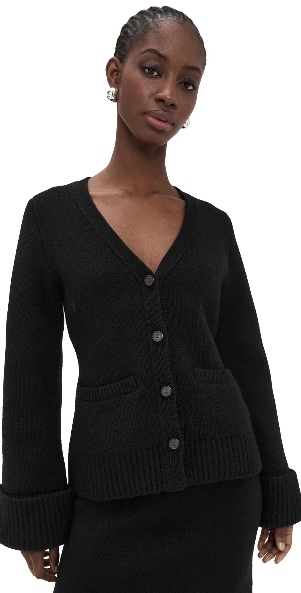 Vince Double Face Cardigan Black XS