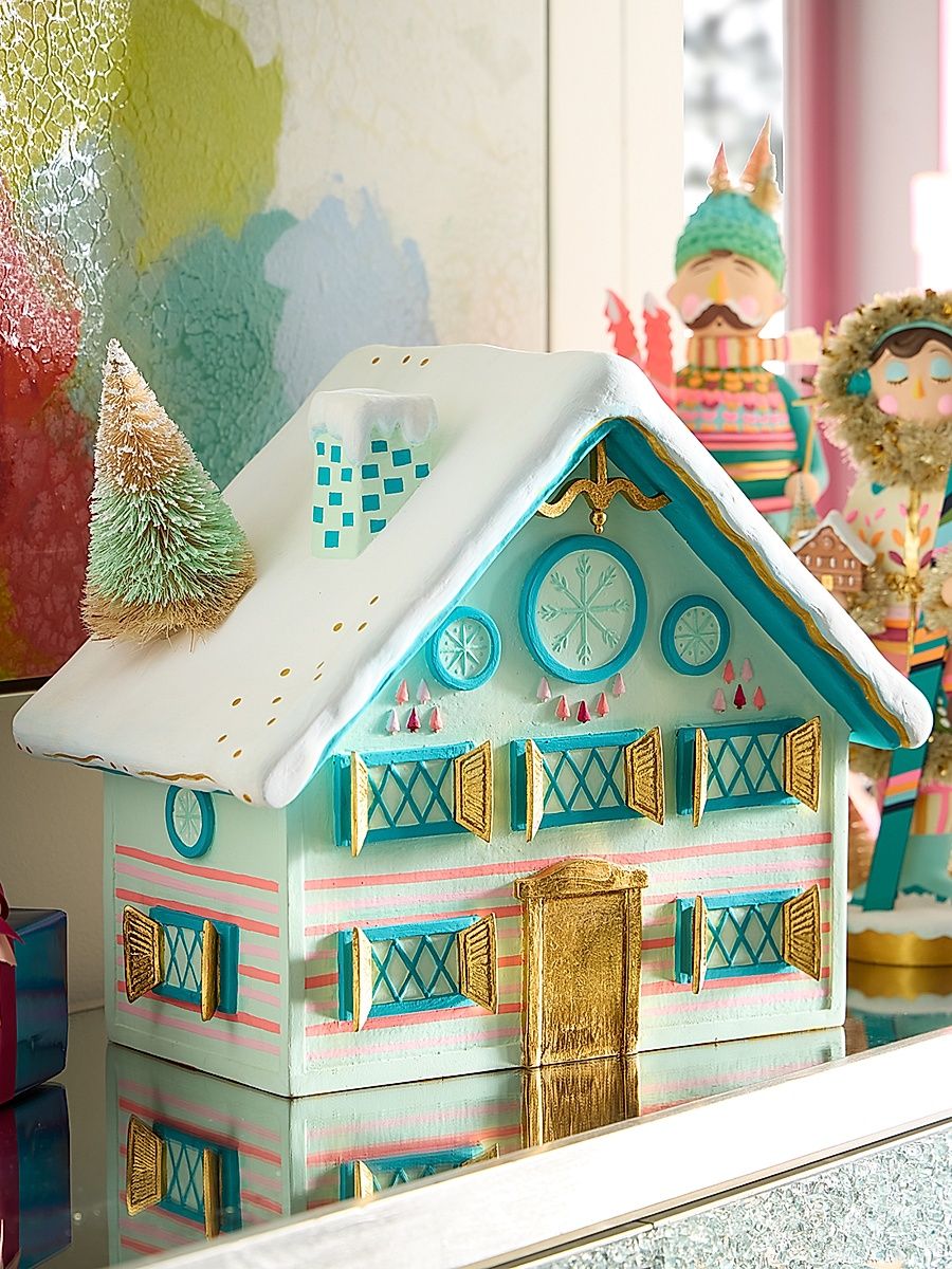 Rainbow Chalet Tabletop Decoration
