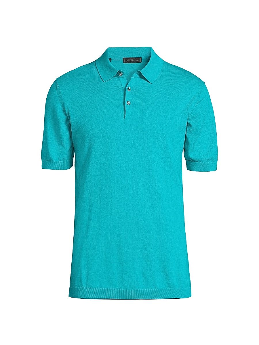 Men's Solid Cotton Polo Shirt - Green - Size XL