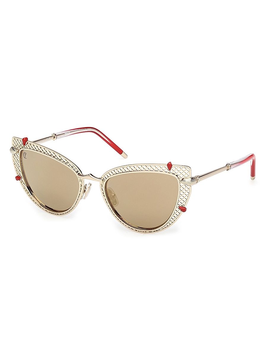 Women's 54MM Cat-Eye Sunglasses - Pale Gold