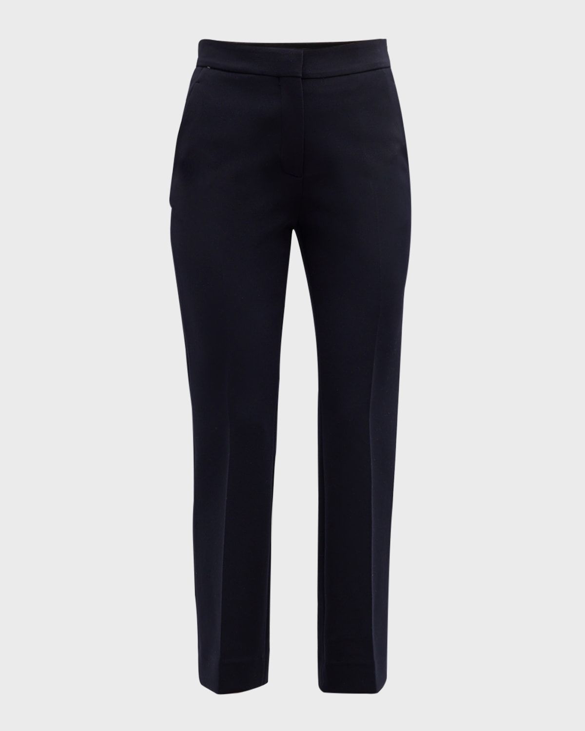 Straight-Leg Ankle Stretch Crepe Suiting Pants