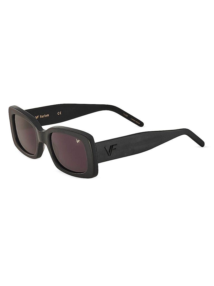 Men's Harlem 43MM Rectangular Sunglasses - Black
