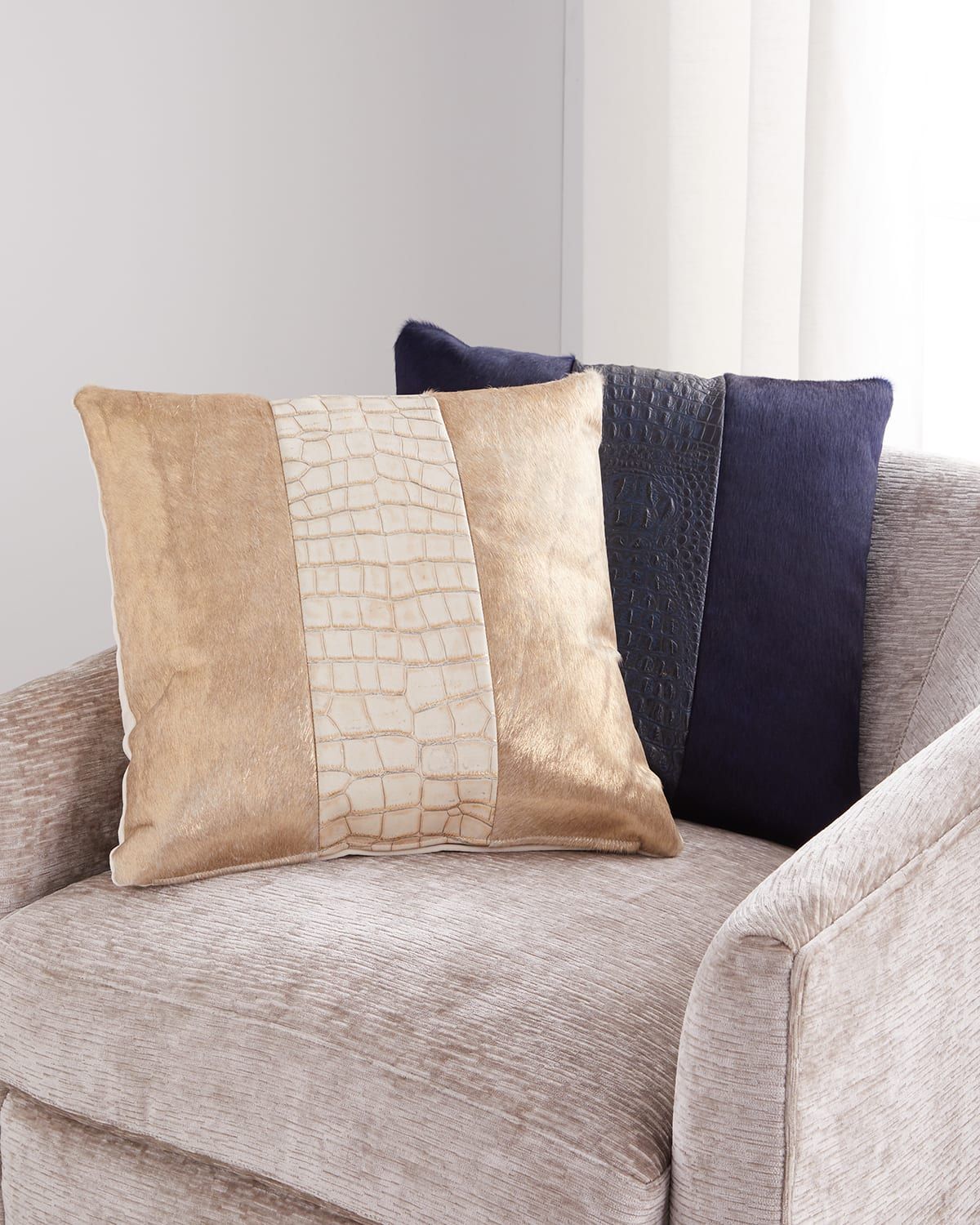 Colorblock Croc Pillow, 19"Sq.