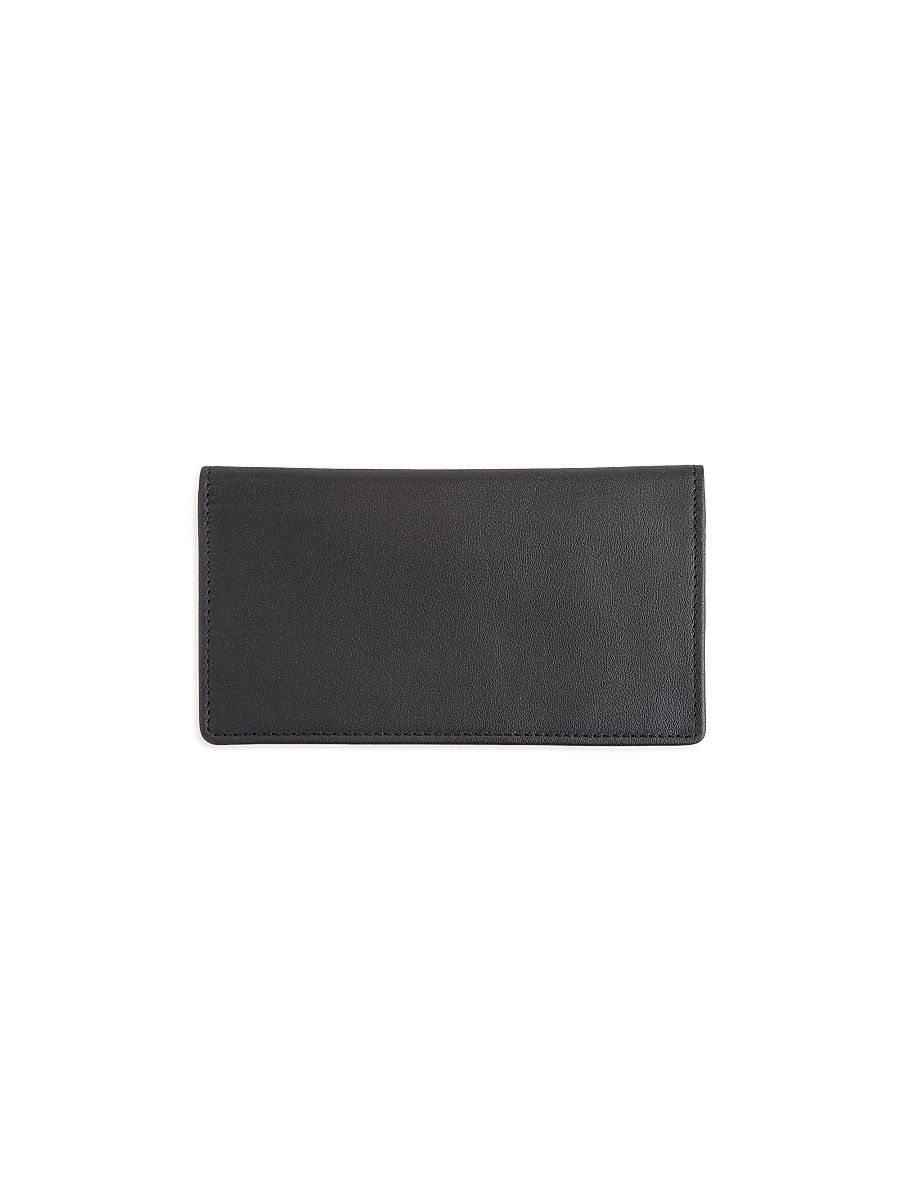 Men's Leather Checkbook Wallet - Black