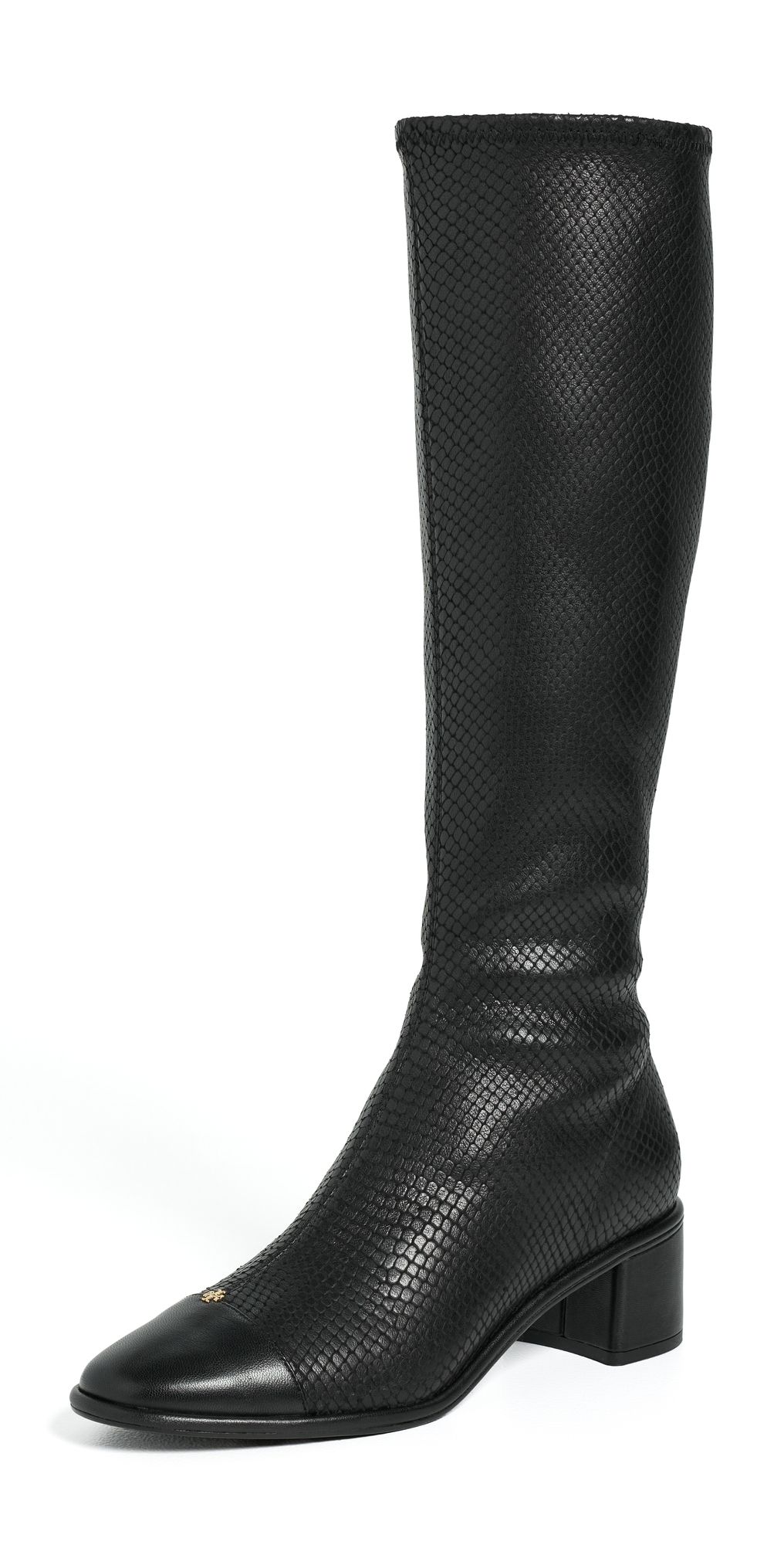 Tory Burch Cap-Toe Knee High Boots Perfect Black 6.5