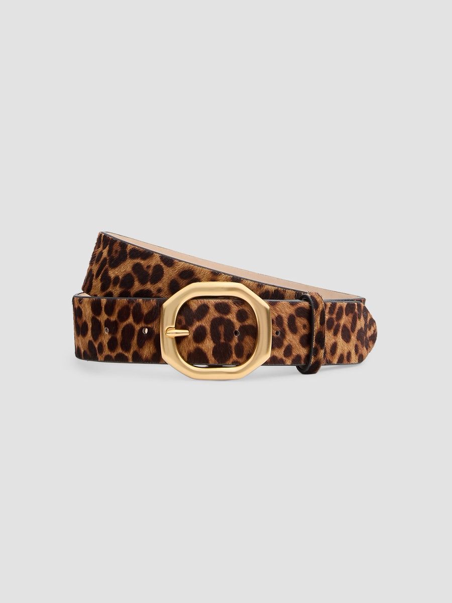 rag & bone Women's Audrey Leopard-Print Calf Hair Belt - Leopard - Size Large