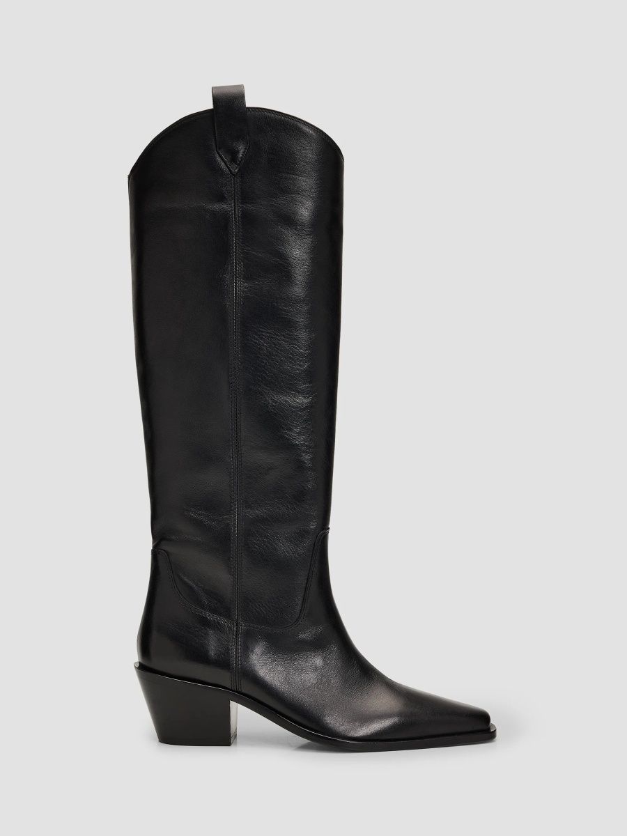 rag & bone Women's Naomi 58MM Western Leather Boots - Black - Size 11