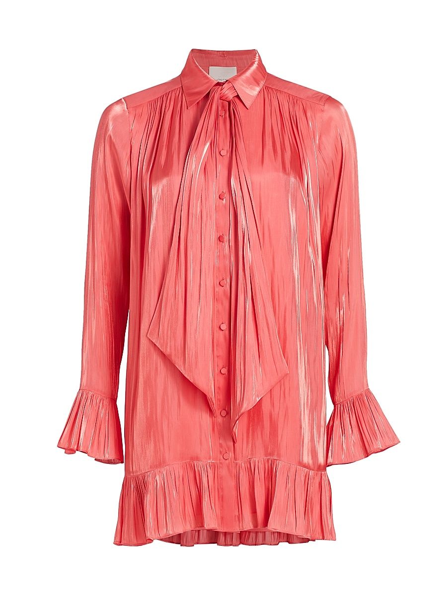 Women's Iva Satin Shirtdress - Ardent Coral - Size 4