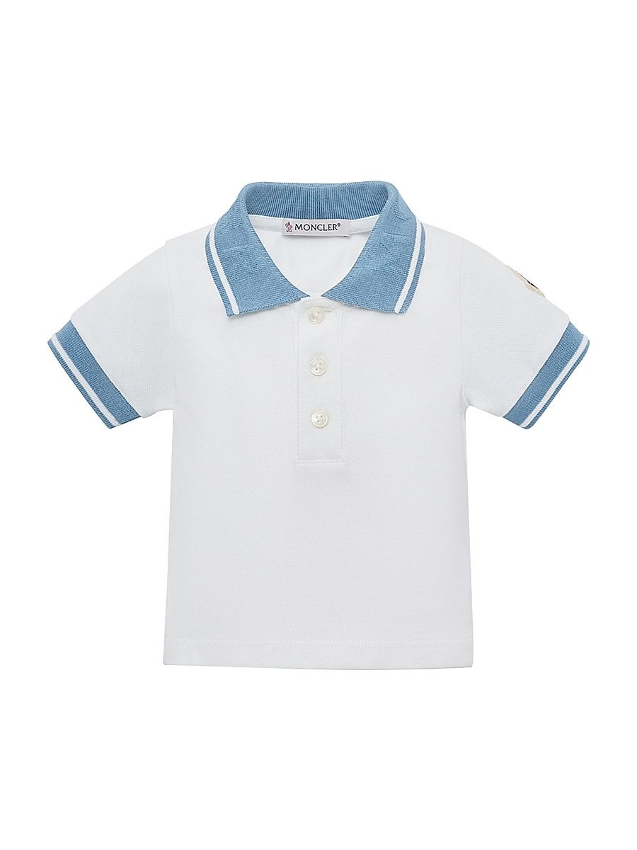 Baby Boy's and Little Boy's Polo Shirt in Cotton Piquet - White - Size 3