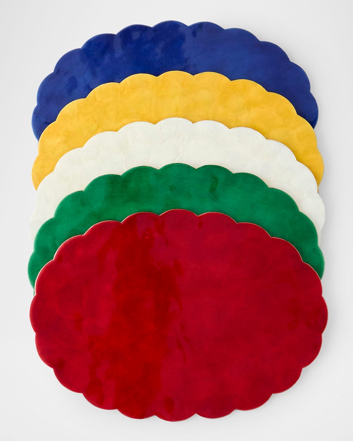 Four 19" x 13" Oval Capiz Shell Placemats