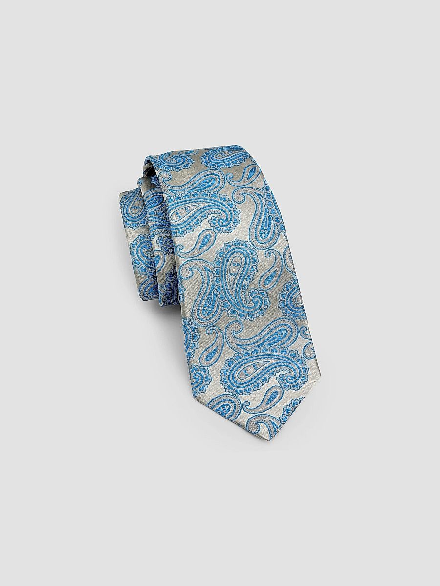 Kiton Men's Paisley Silk Tie - Blue
