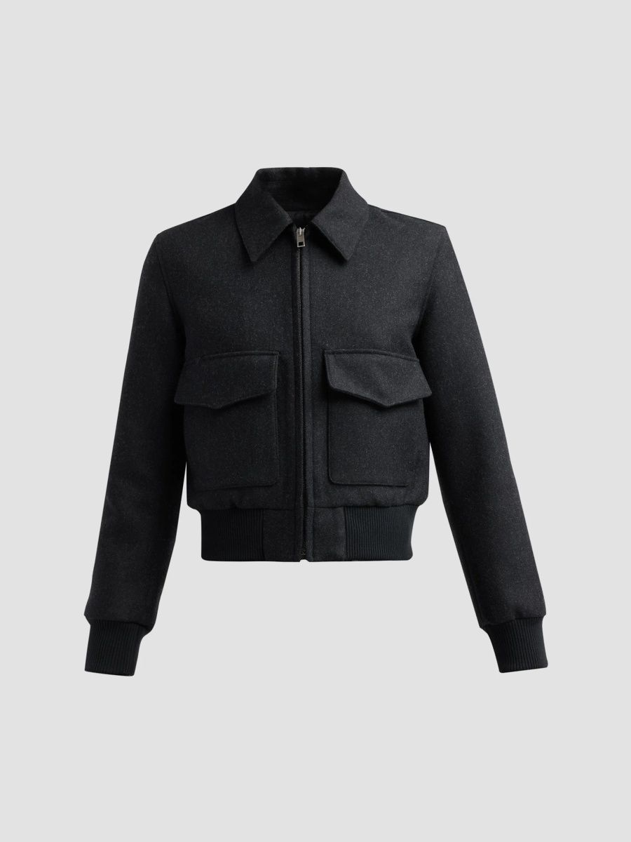 Nili Lotan Women's Redley Bomber Jacket - Dark Charcoal - Size XL
