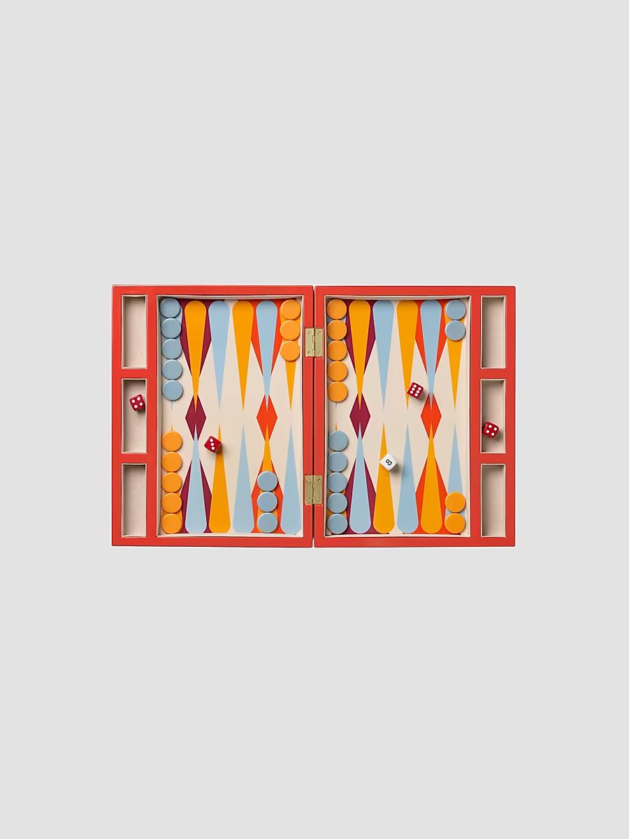 Geometric Lacquered Backgammon Set