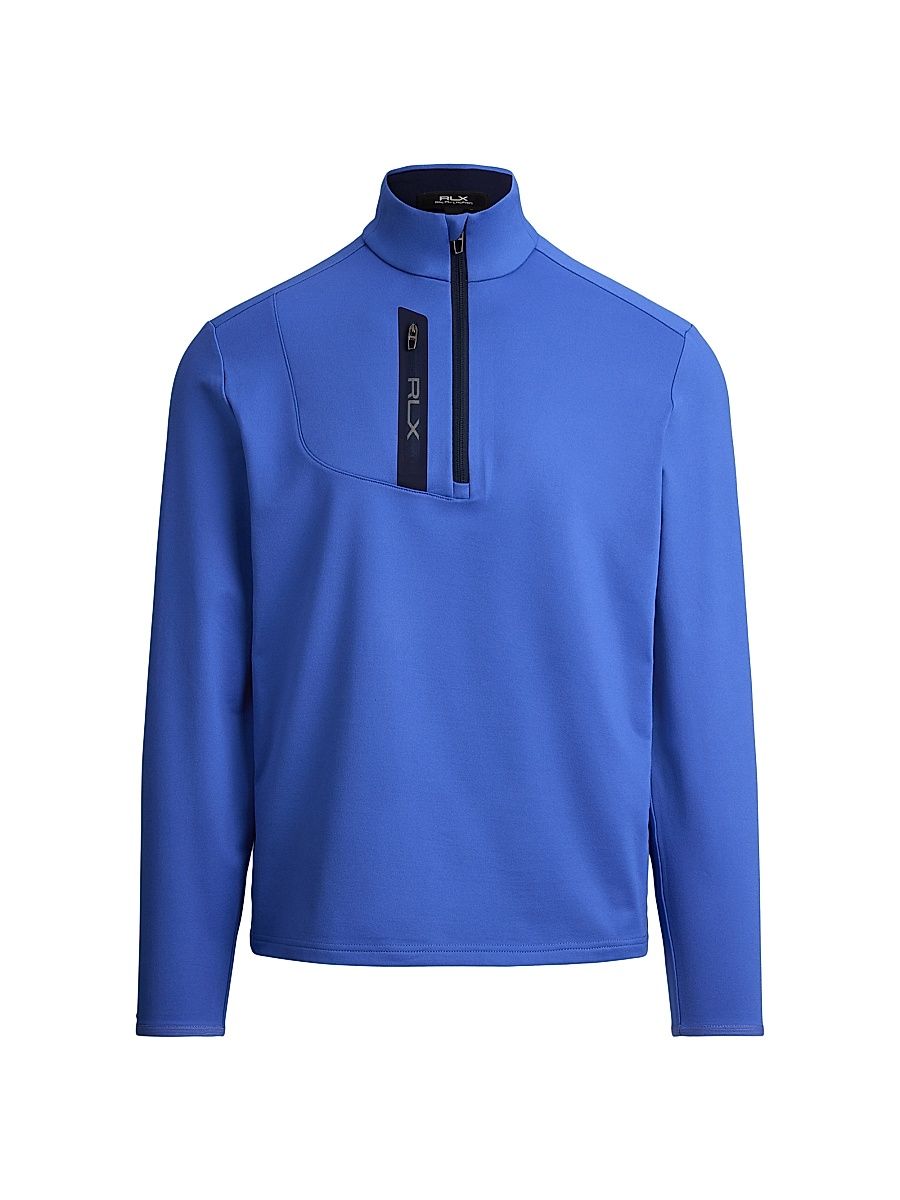 Men's Luxury Jersey Quarter-Zip Sweatshirt - Maidstone Blue - Size Large