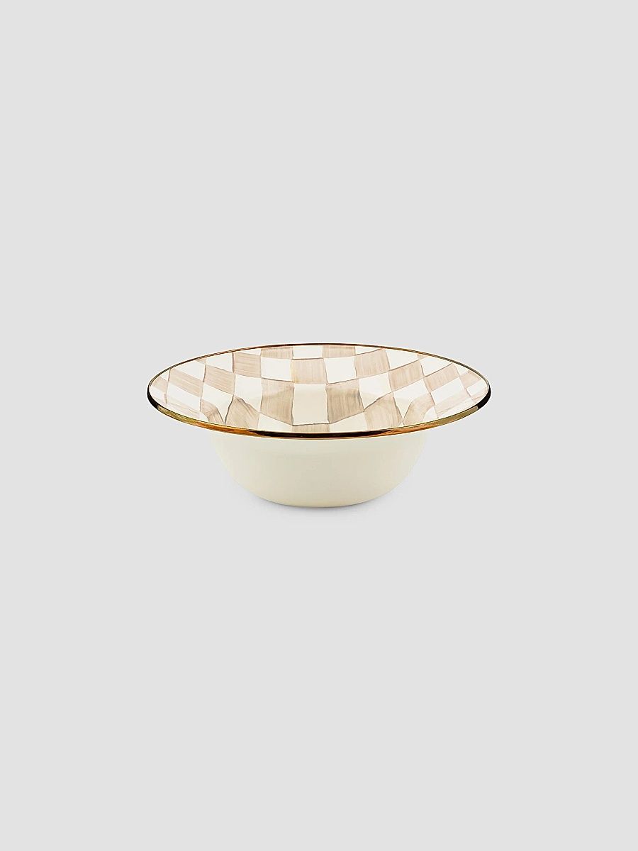 Mocha Check Serving Bowl