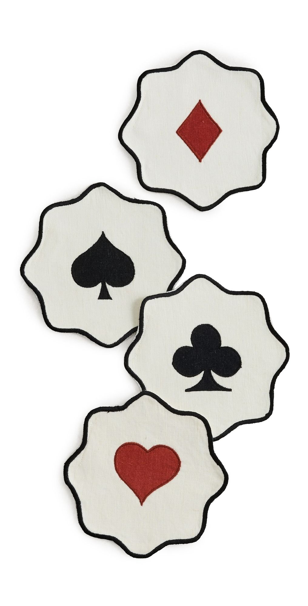 Misette Embroidered Linen Coasters Multi One Size