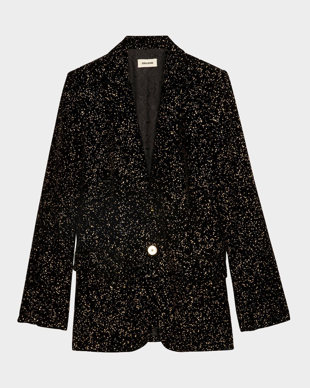 Valse Glitter Dots Velvet Blazer