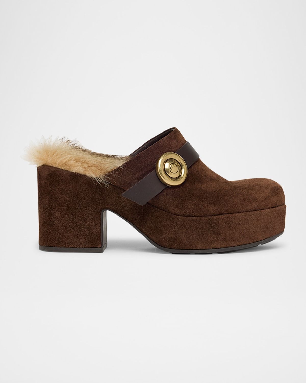 Amalia Shearling-Lined Suede Mules