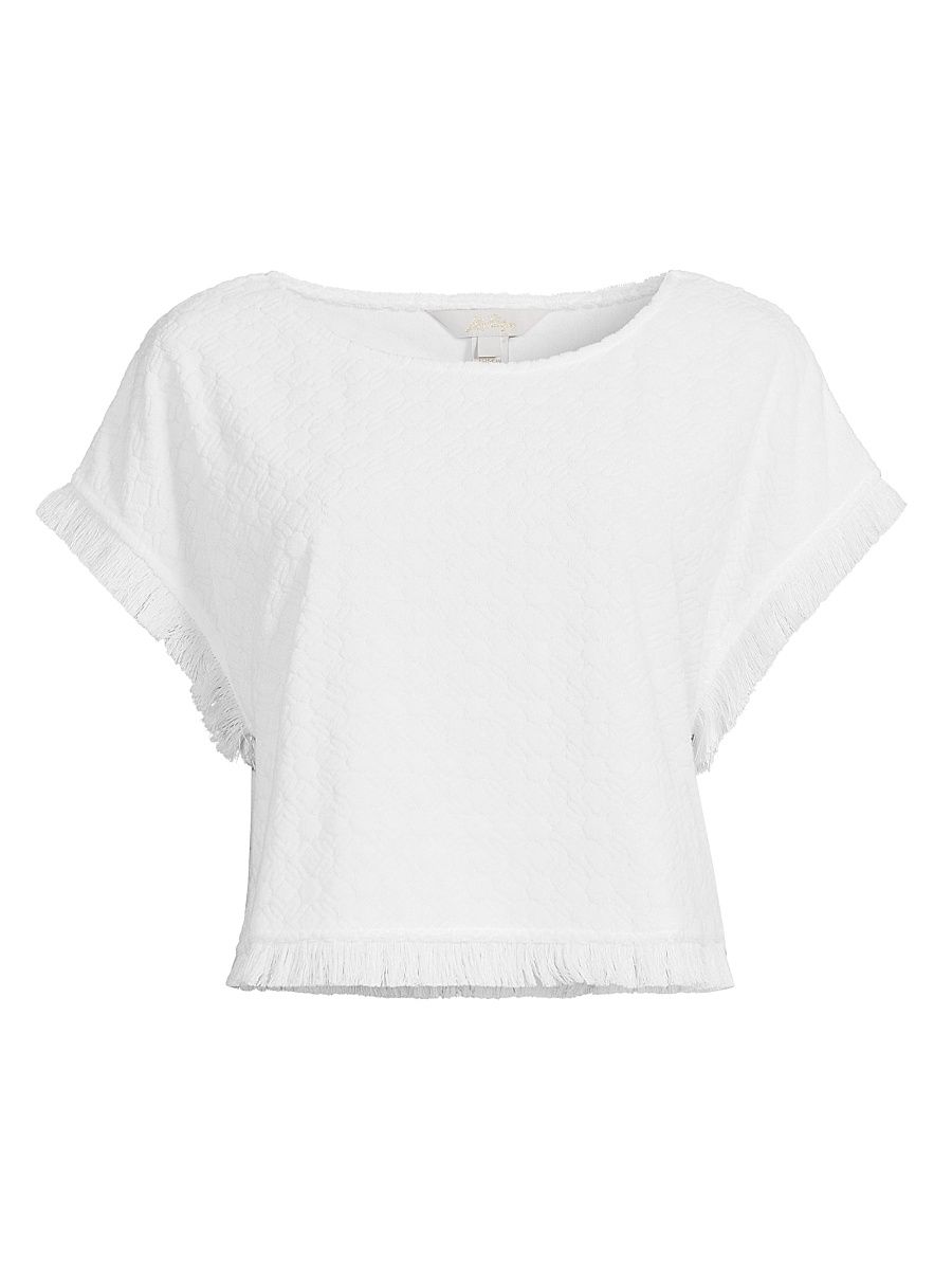 Women's Azzi Lil Butterfly Terry Coverup Top - Resort White Lil Butterfly - Size XL