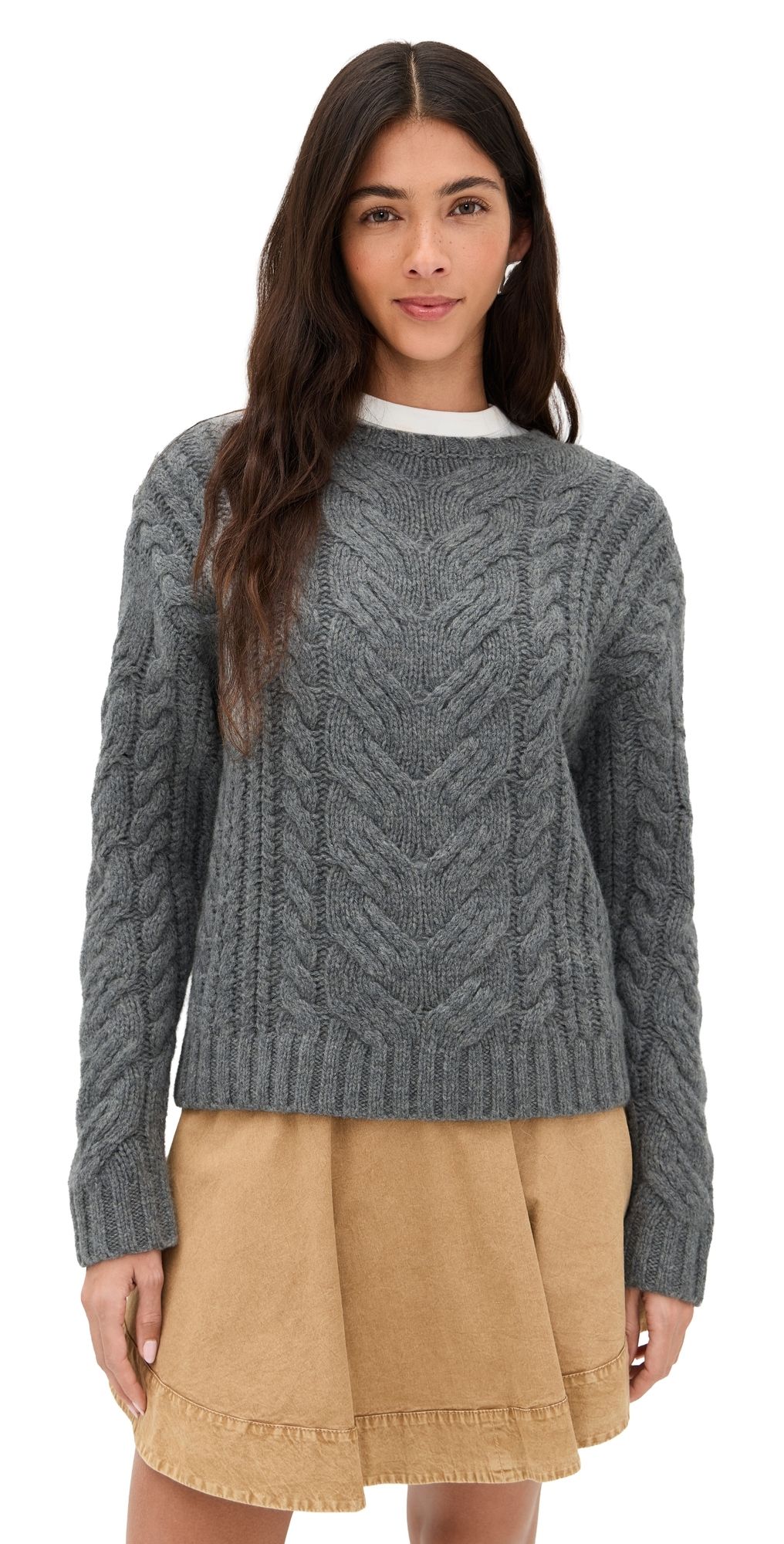 LE BOP Sabine Cable Knit Sweater Everglade XXS