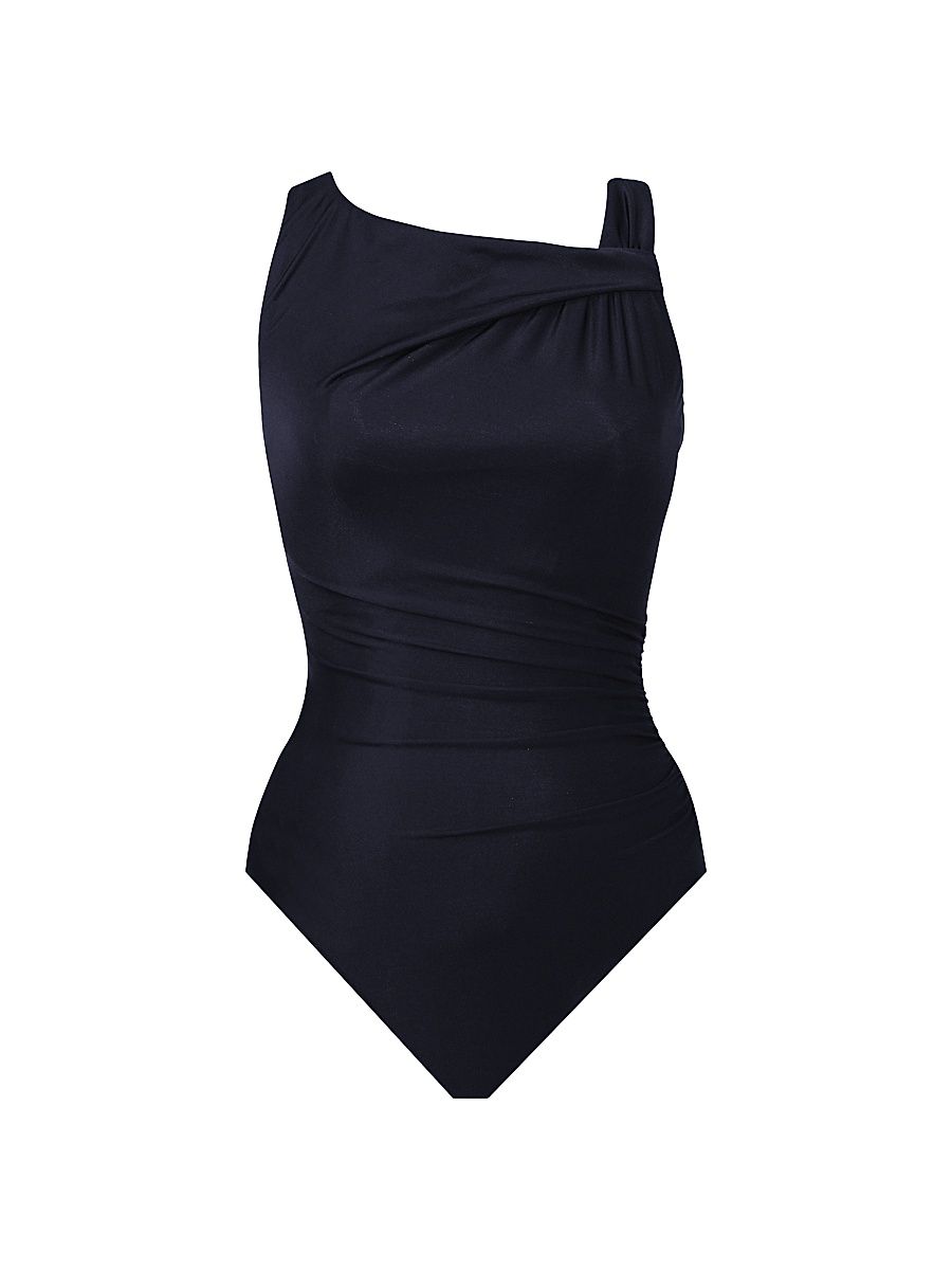 Women's Avra Twisted One-Piece Swimsuit - Black - Size 6