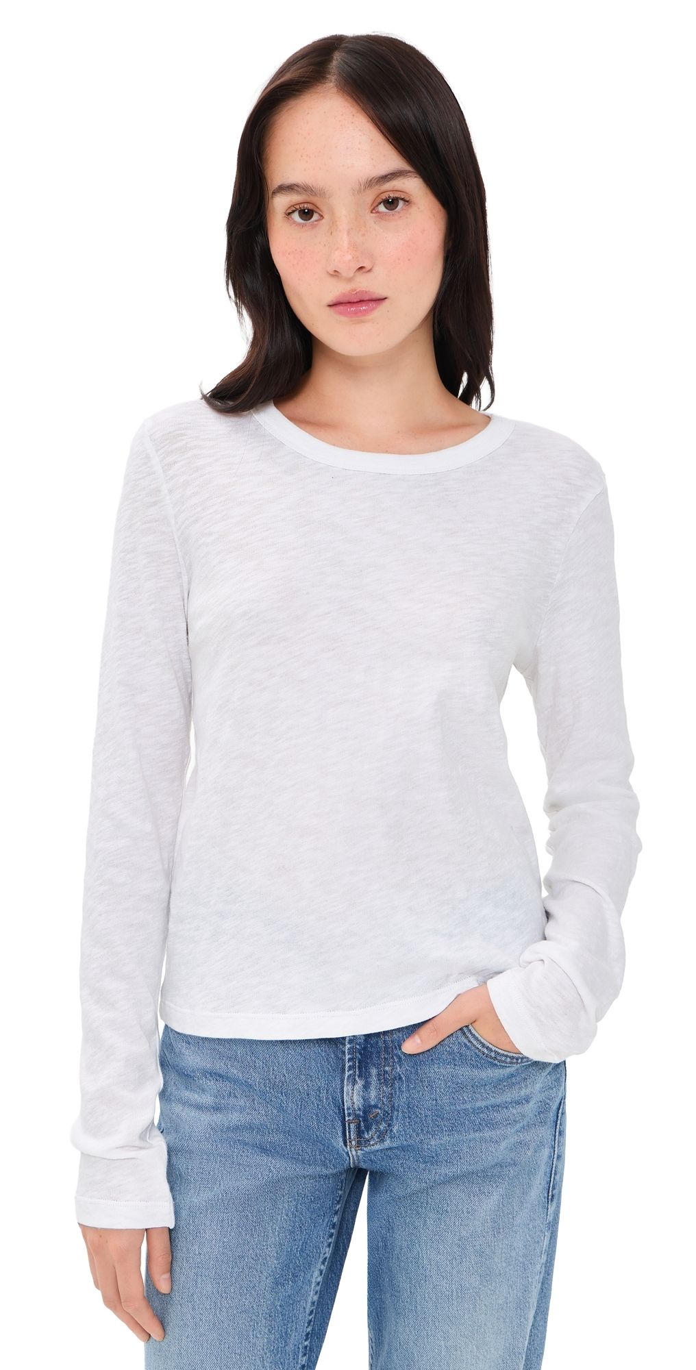 Z Supply Junie Long Sleeve Tee White M