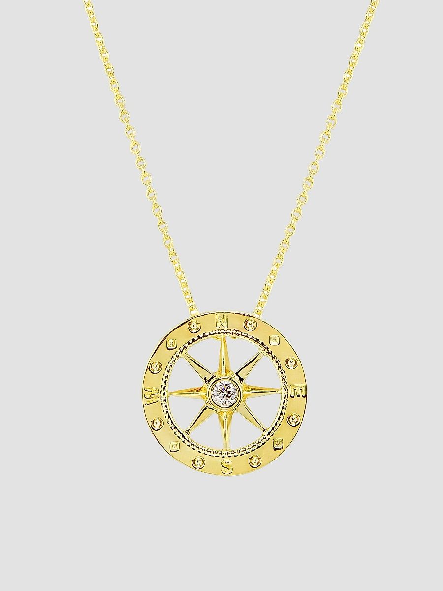 Roberto Coin Women's 18K Yellow Gold & 0.03 TCW Diamond Compass Pendant Necklace - Yellow Gold