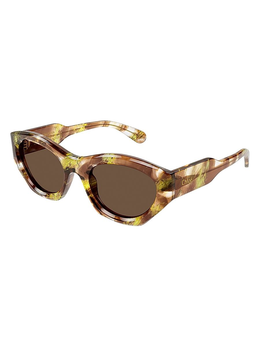 Women's Gayia/Reace 53MM Cat-Eye Sunglasses - Brown Green Havana