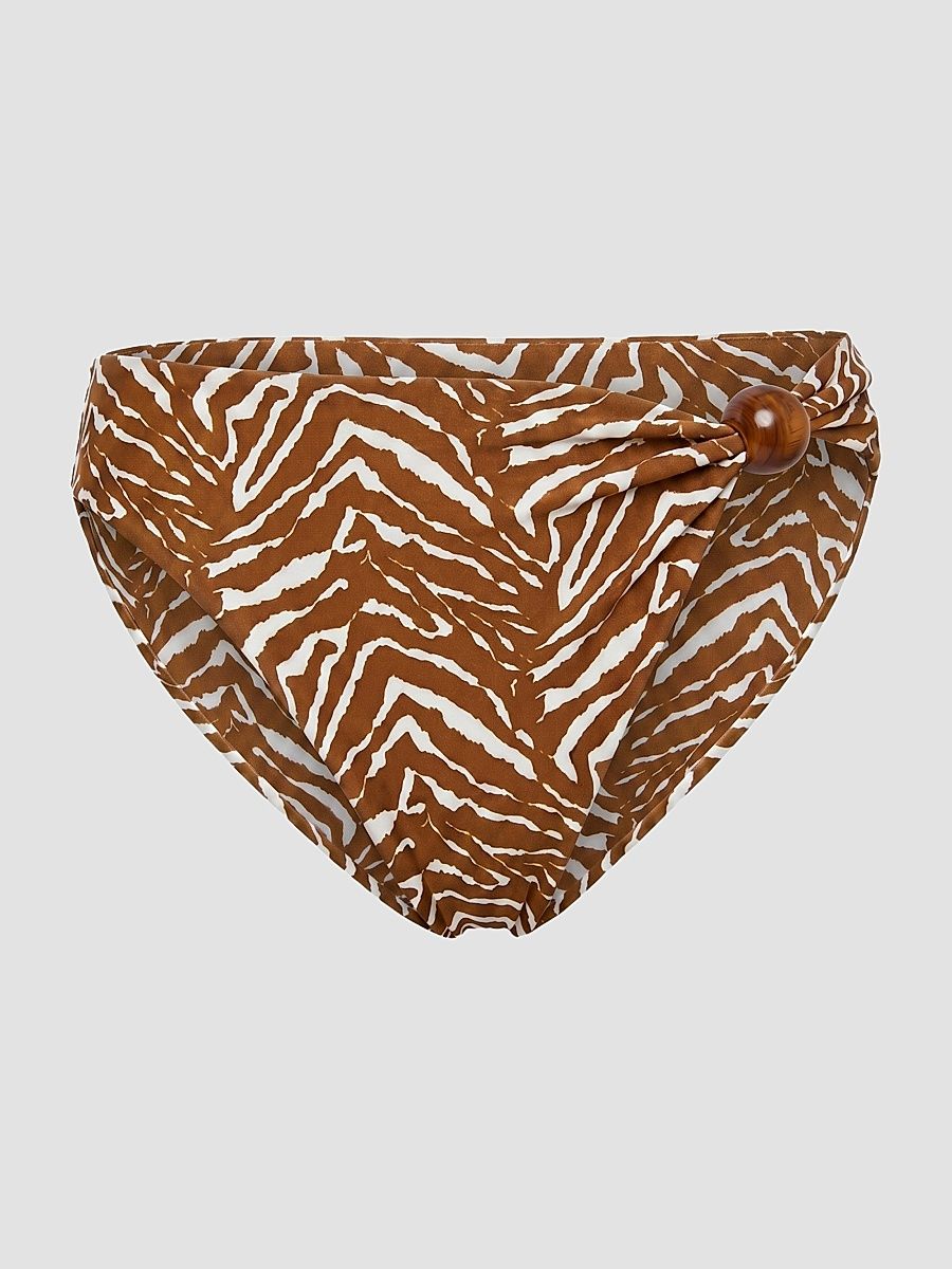Women's Salina Beaded Bikini Bottom - Abstract Animal - Size Large