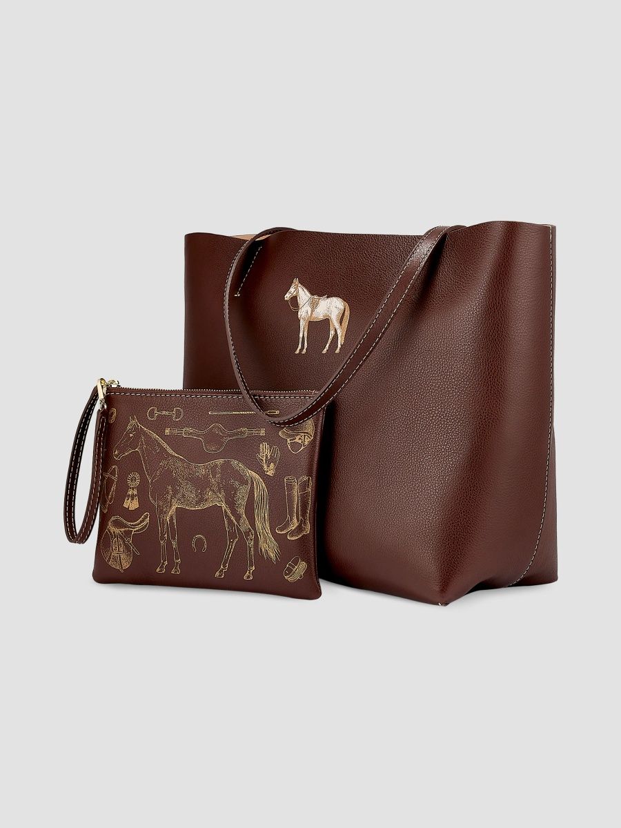 GiGi New York Women's Melissa Bamber X Gigi New York: The Equestrian Edition Hunter Horse Leather Tote - Brown