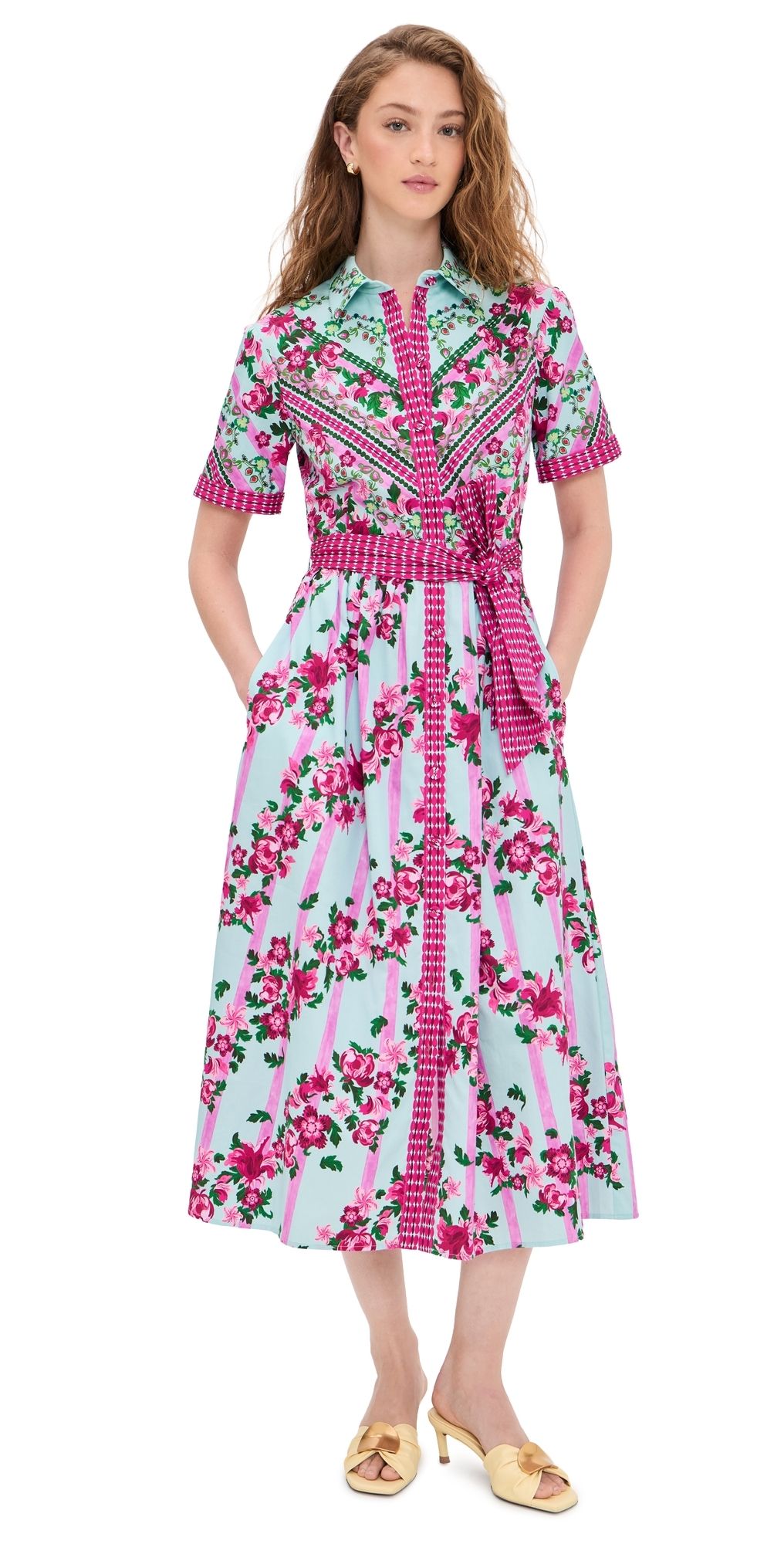 SALONI Vivienne Dress Bellis Ornamental Plmt 4
