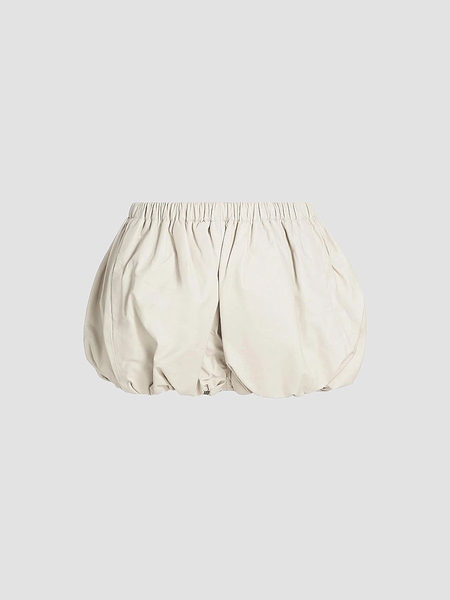 Lamarque Women's Daisy Leather Bloomer Shorts - Whisper White - Size Medium