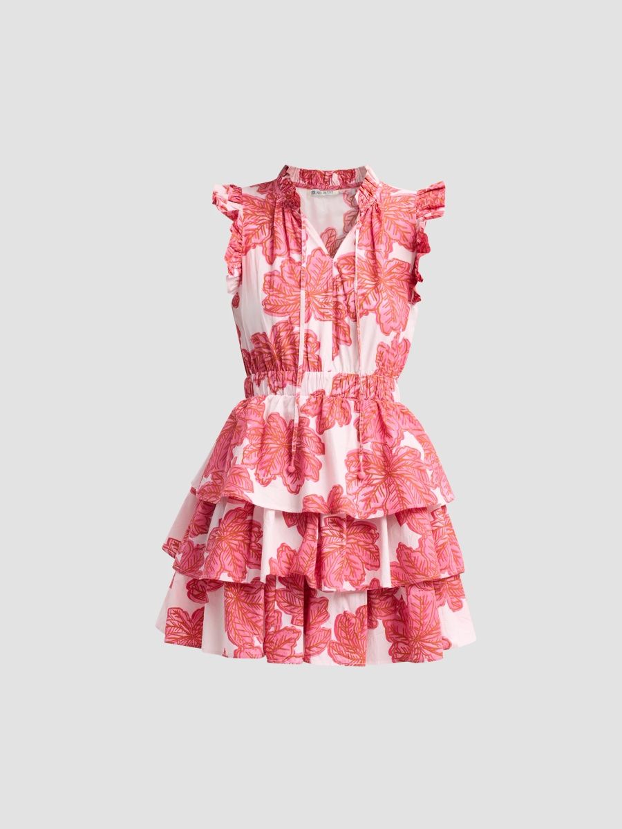Ro's Garden Women's Bimba Floral Cotton Mini Dress - Pink - Size XL
