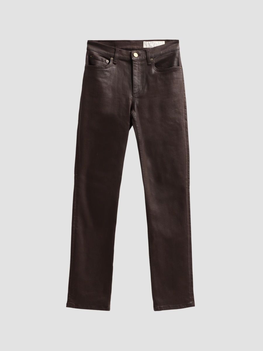 rag & bone Women's Flexi Wren Mid-Rise Full Slim Jeans - Coated Brown - Size 32