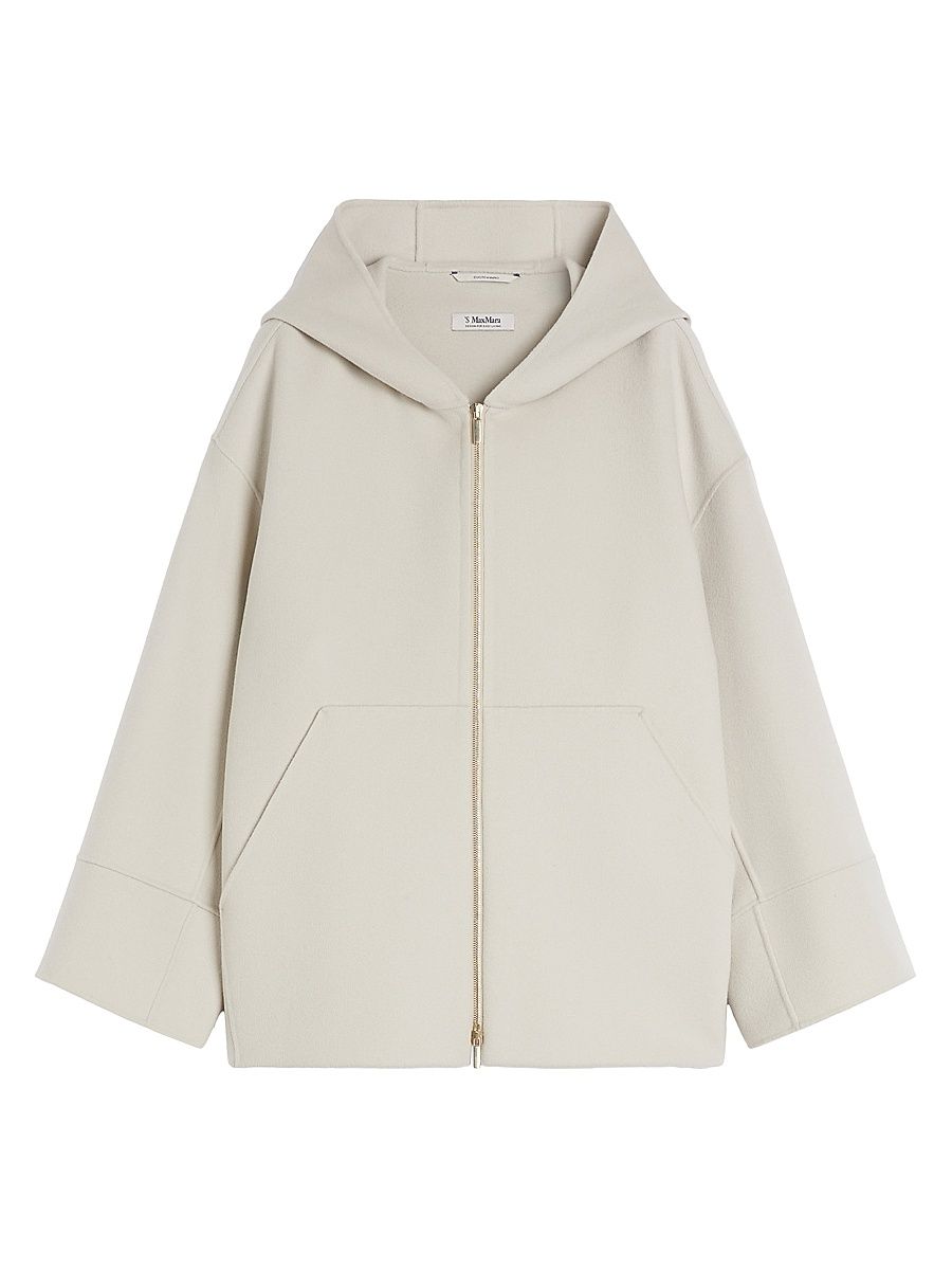 Women's Double Faced Wool Sweatshirt - Ivory - Size 14