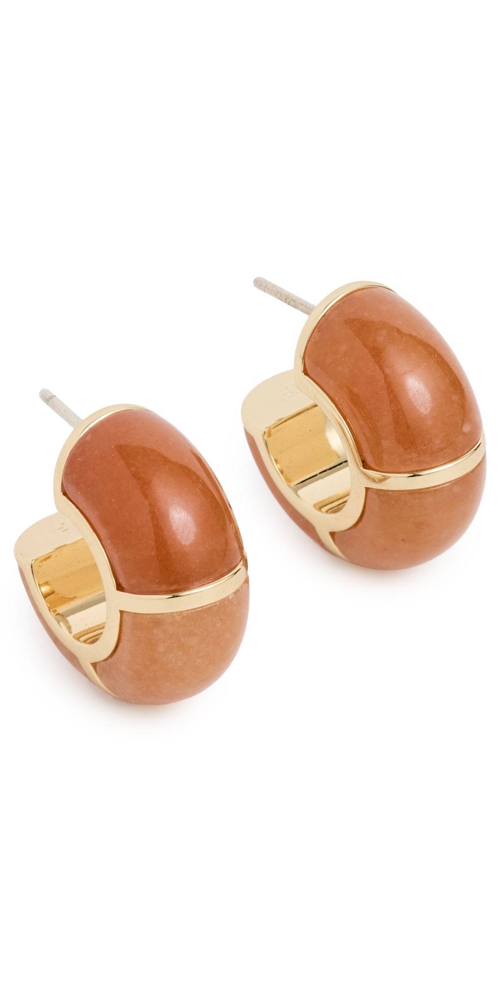 Lizzie Fortunato Zellige Hoops In Peach Aventurine Orange One Size