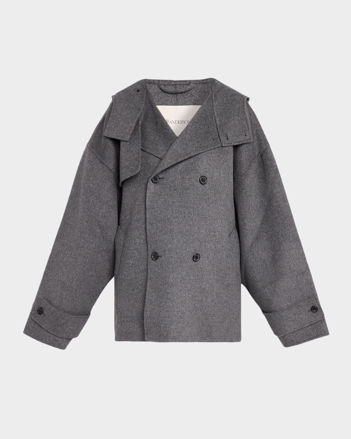 Oversized Double-Breasted Wool Peacoat