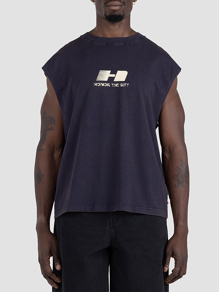 Honor The Gift Men's The Frequency Cotton Jersey Tank - Navy - Size XXL