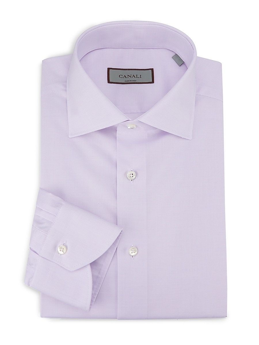 Men's Textured Cotton Dress Shirt - Light Pink - Size 16